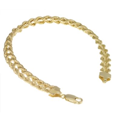 Unbranded 9ct large yellow gold double rope bracelet