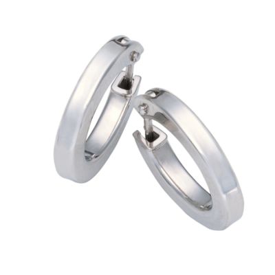 9ct white gold hoop earrings