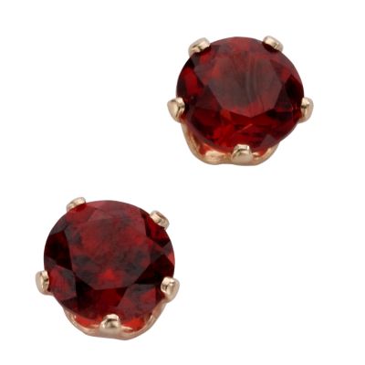 9ct Yellow Gold Red Garnet Claw Studs - Product number 3241254