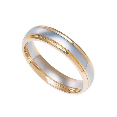 Ladies' 9ct two-colour gold wedding ring - Product number 3285537