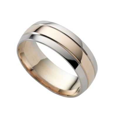 Men's 9ct two-colour gold wedding ring - Product number 3285561