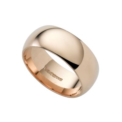 9ct gold super heavy 8mm court ring