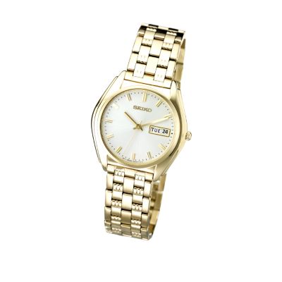 Seiko Menand#39;s Gold-plated Bracelet Watch