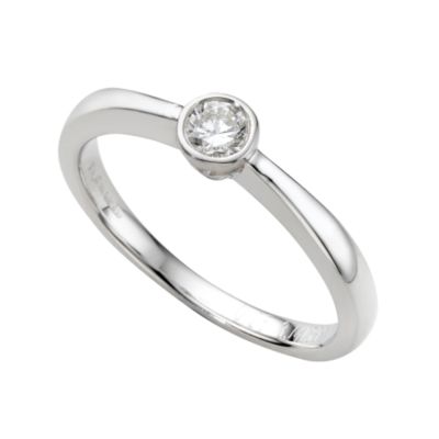 18ct white gold quarter carat certificated diamond solitaire ring - Product number 3321185