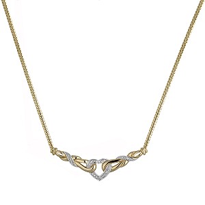 9ct Gold Diamond Heart Collar