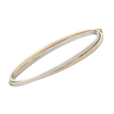 9ct two-colour gold twist bangle - Product number 3341631