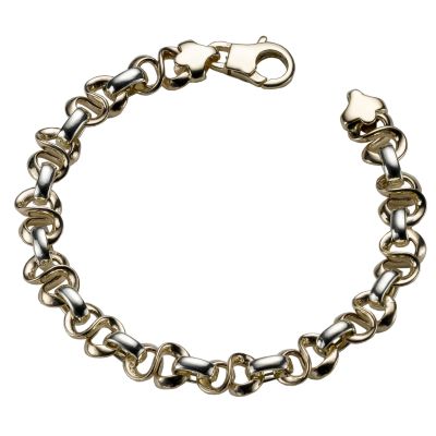 9ct two-colour gold fancy link bracelet - Product number 3341658