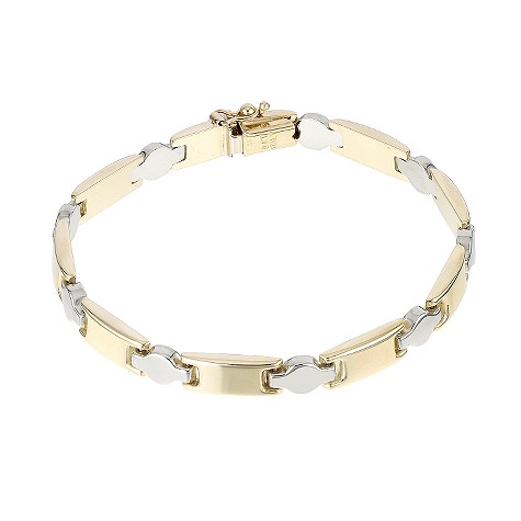 9ct two tone gold circle bar bracelet