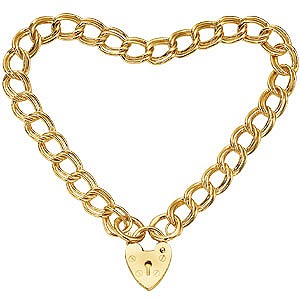 9ct gold 7.5 Solid Double Curb Bracelet with Padlock