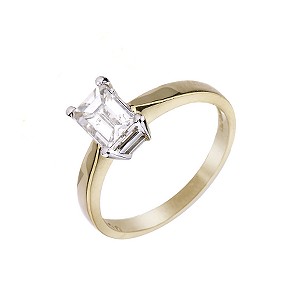 Unbranded 18ct Gold 1 Carat Emerald Cut Diamond Ring
