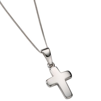 9ct white gold polished cross - Product number 3373088