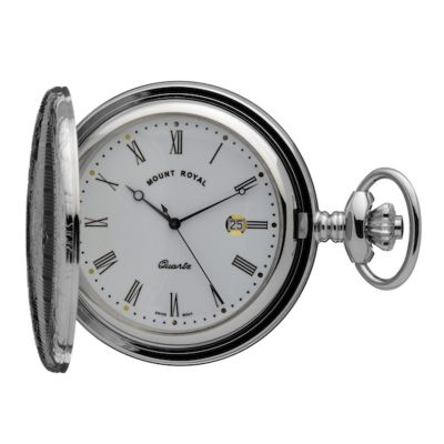 Mount Royal Menand#39;s Chrome Pocket Watch
