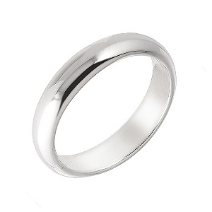 Sterling Silver Plain Wedding Band - Size N