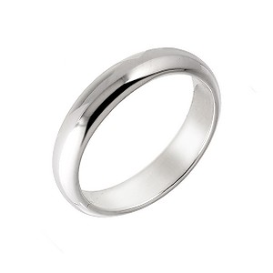 sterling Silver Plain Wedding Band - Size P