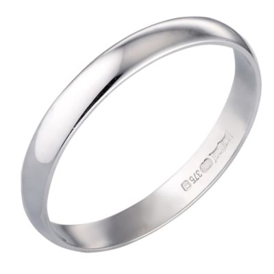 9ct White Gold 3mm Wedding Ring