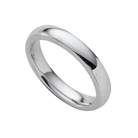 9ct white gold super heavy 3mm court ring