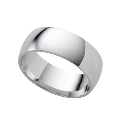 9ct white gold extra heavy 8mm court ring