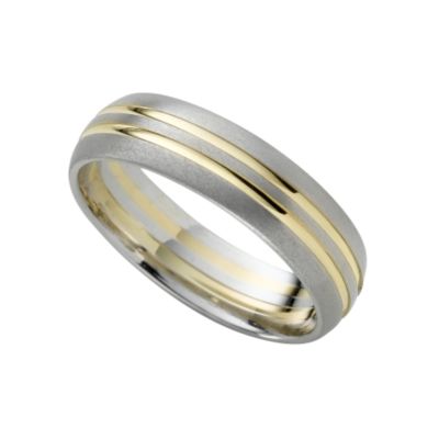 Men's 18ct gold and platinum wedding ring - Product number 3400255