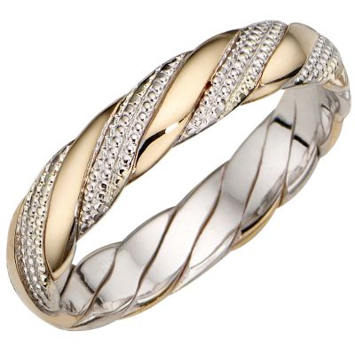 Brides 9ct Two-colour Gold 4mm Wedding Band