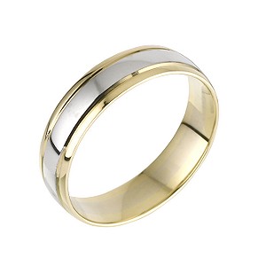 9ct Two Tone Gold Mens Ring