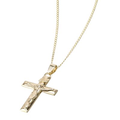 9ct gold Large Polished Crucifix Pendant