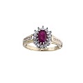 18ct Gold 1/3 Carat Ruby Cluster Ring