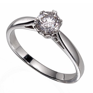 18ct White Gold 1/2 Carat Diamond Solitaire Ring