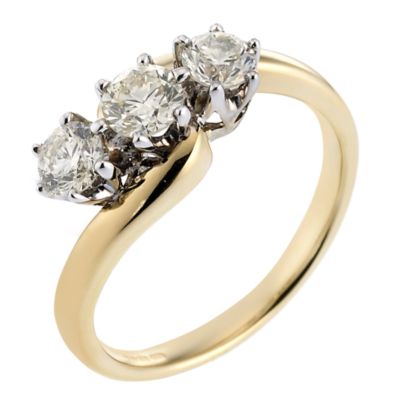18ct Gold Third Carat Diamond Trilogy Ring