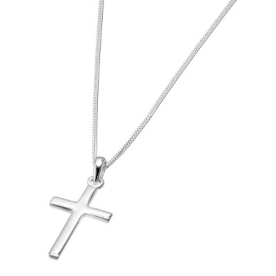 H Samuel Sterling Silver Plain Cross Pendant