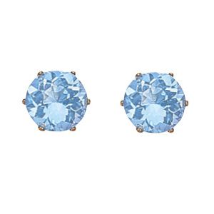 Blue Topaz Claw Set Stud Earrings