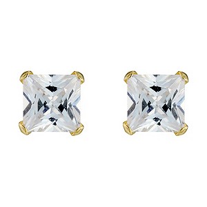 9ct gold Cubic Zirconia Square Set Stud Earrings