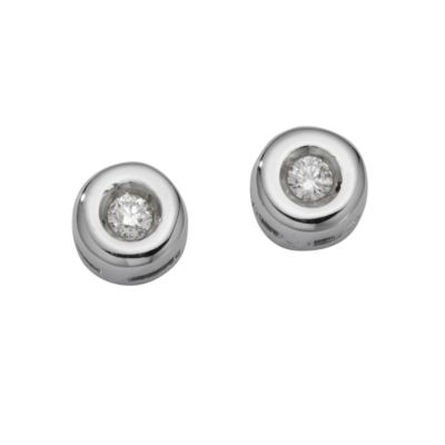 9ct white gold diamond stud earrings