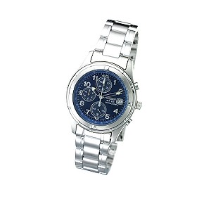 Menand#39;s Chronograph Blue Dial Bracelet Watch