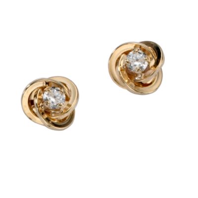 9ct gold cubic zirconia knot stud earrings - Product number 3421635