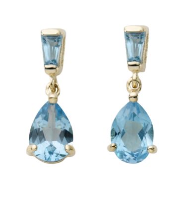 9ct gold blue topaz earrings