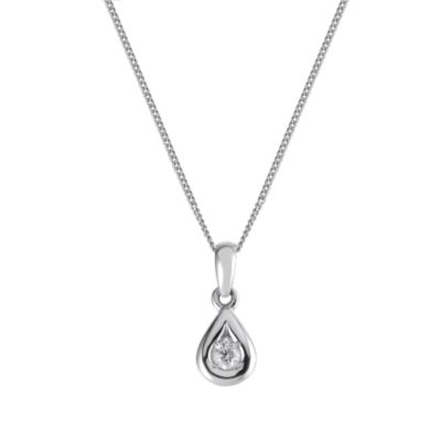 9ct white gold diamond pendant - Product number 3425274