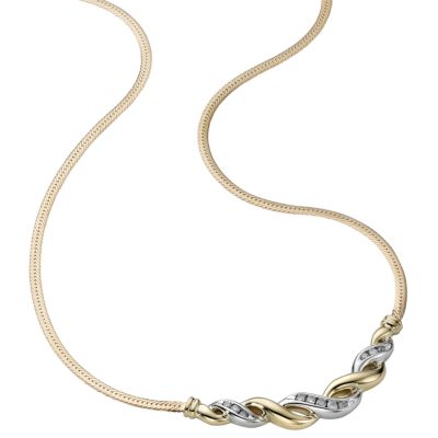 9ct two-colour gold fifth carat diamond necklace