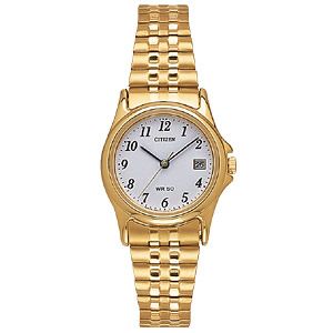 Ladiesand#39; Gold-Plated Bracelet Watch
