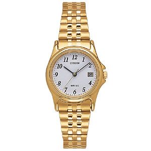 Ladiesand#39; Gold-Plated Bracelet Watch