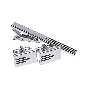 Classic Collection Enamelled Cufflink and Tie Slide Set