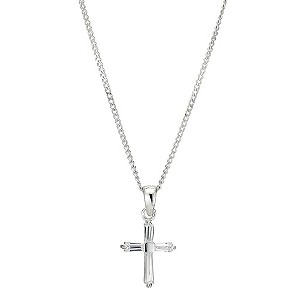 Silver Cubic Zirconia Cross