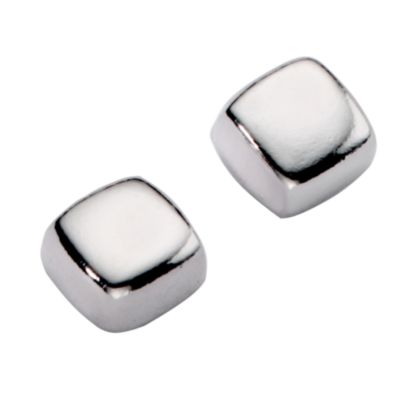 9ct White Gold Square Stud Earrings