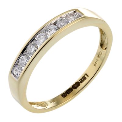 18ct Yellow Gold Quarter Carat Channel Set Ring