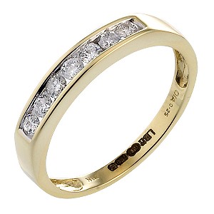 18ct Yellow Gold Quarter Carat Channel Set Ring