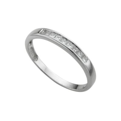 Platinum princess cut diamond half-eternity ring - Product number 3482367