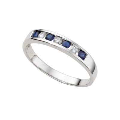 9ct white gold sapphire and diamond ring