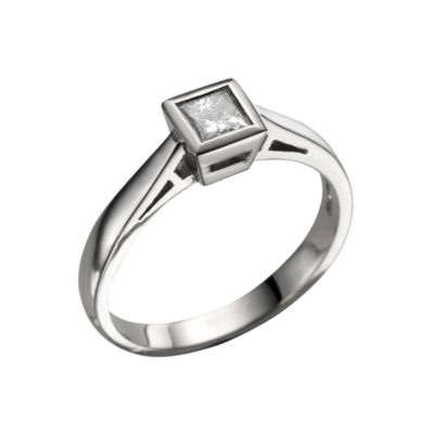 Platinum quarter carat princess cut diamond ring - Product number 3484106