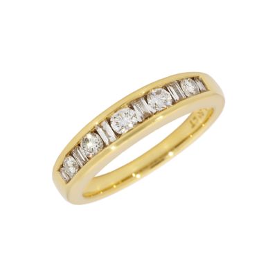 18ct gold half carat diamond half-eternity ring