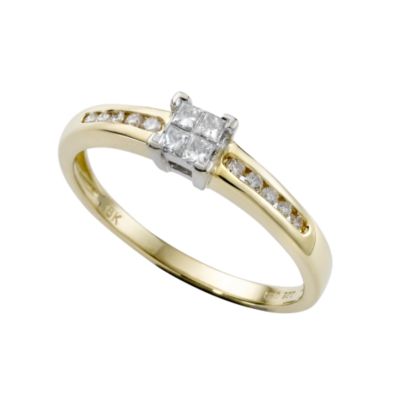 18ct gold quarter carat diamond ring - Product number 3486346