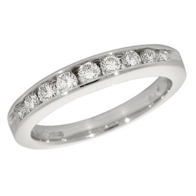 Platinum half carat half-eternity ring